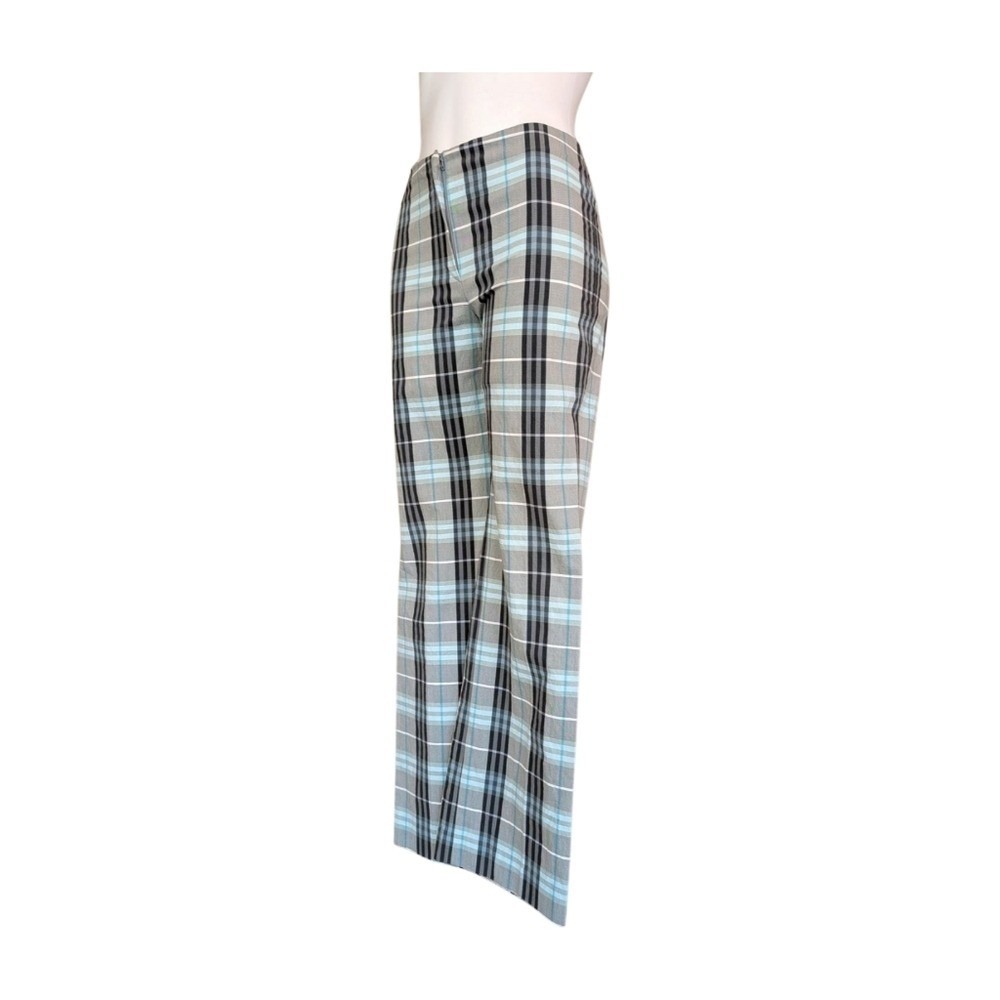 Burberry London Blue/Gray/Black Nova Check‎ Plaid Cotton Pants Size 6 - Picture 3 of 13